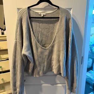 Lunya Gray Off-the-Shoulder Sweater